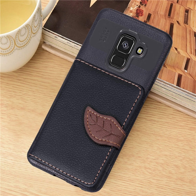 Leaf Style Magnetic Leather Case for Galaxy A8 (2018), with Holder & Card Slots & Wallet & Photo Frame