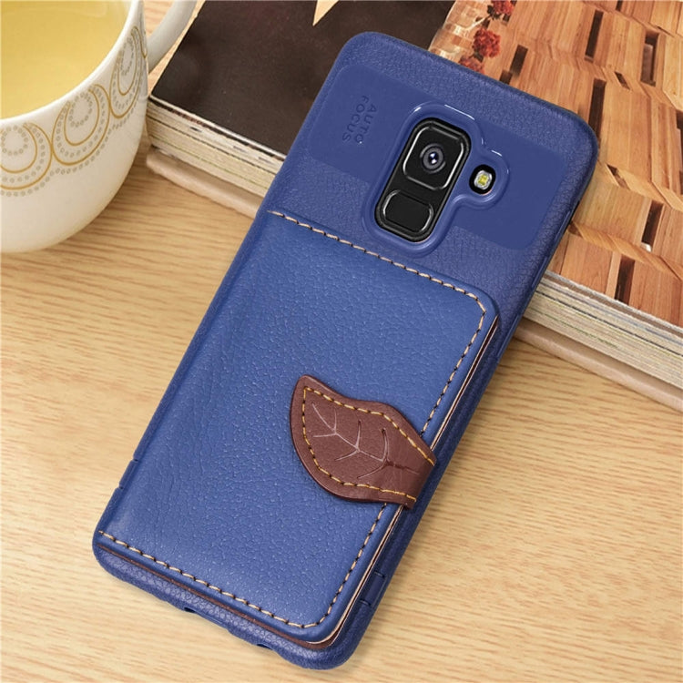 Leaf Style Magnetic Leather Case for Galaxy A8 (2018), with Holder & Card Slots & Wallet & Photo Frame