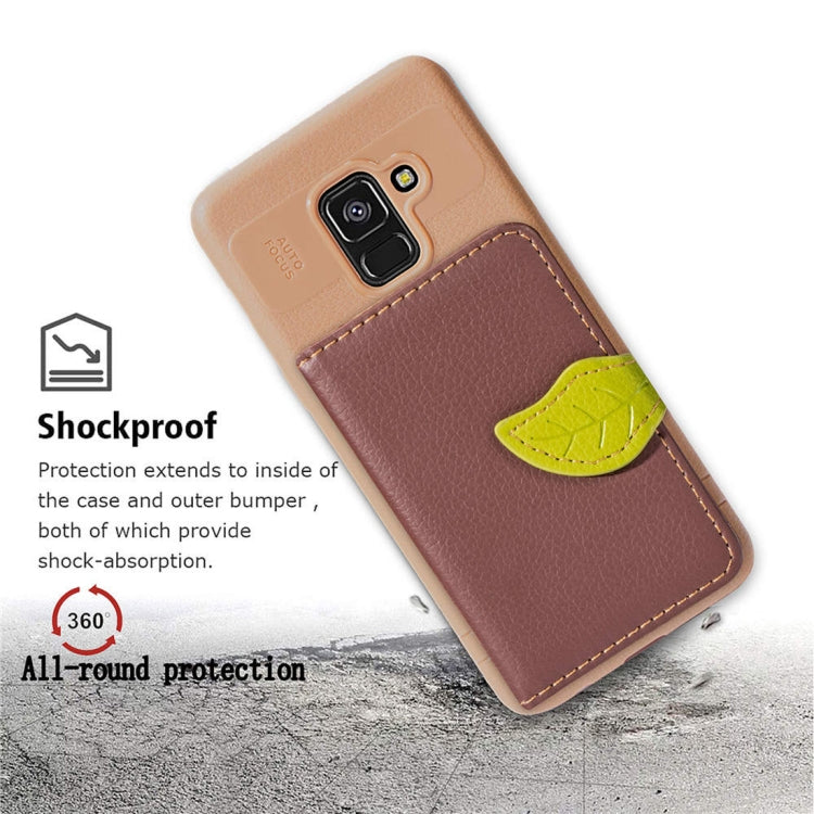 Leaf Style Magnetic Leather Case for Galaxy A8 (2018), with Holder & Card Slots & Wallet & Photo Frame