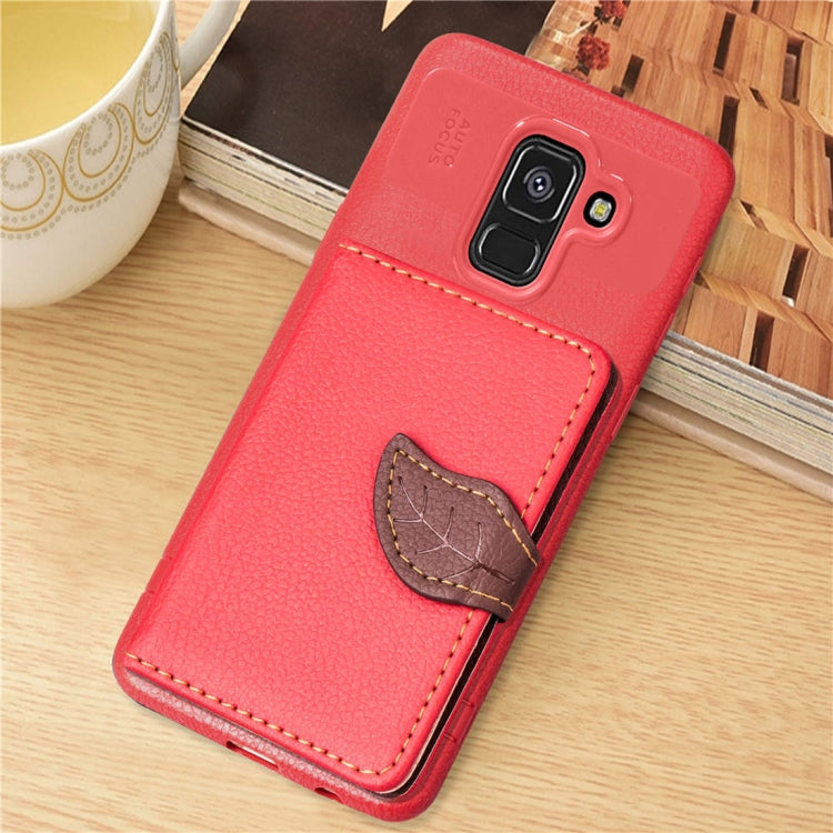 Leaf Style Magnetic Leather Case for Galaxy A8 (2018), with Holder & Card Slots & Wallet & Photo Frame