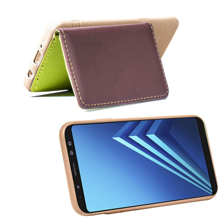 Leaf Style Magnetic Leather Case for Galaxy A8 (2018), with Holder & Card Slots & Wallet & Photo Frame