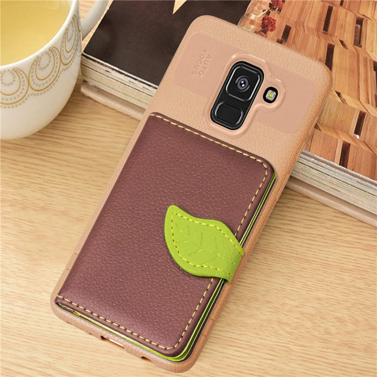 Leaf Style Magnetic Leather Case for Galaxy A8 (2018), with Holder & Card Slots & Wallet & Photo Frame