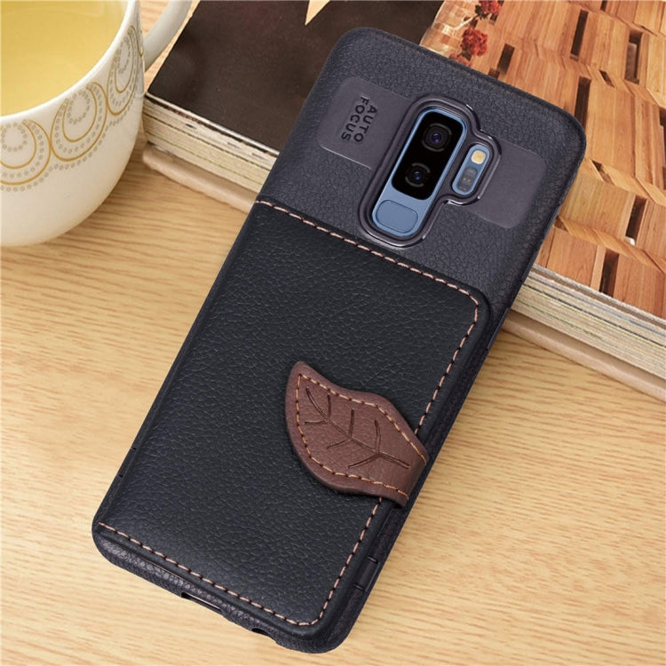 Leaf Style Magnetic Leather Case for Galaxy S9+, with Holder & Card Slots & Wallet & Photo Frame