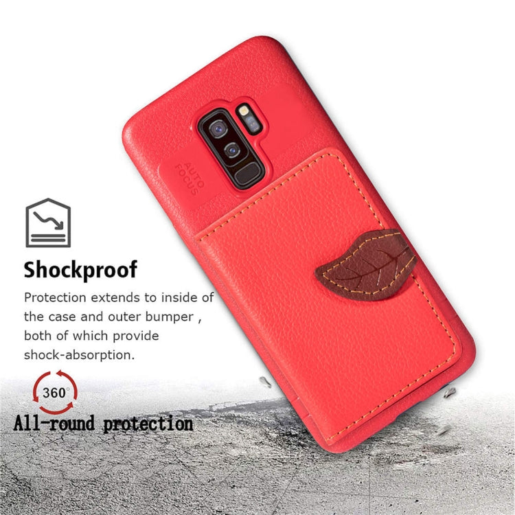 Leaf Style Magnetic Leather Case for Galaxy S9+, with Holder & Card Slots & Wallet & Photo Frame