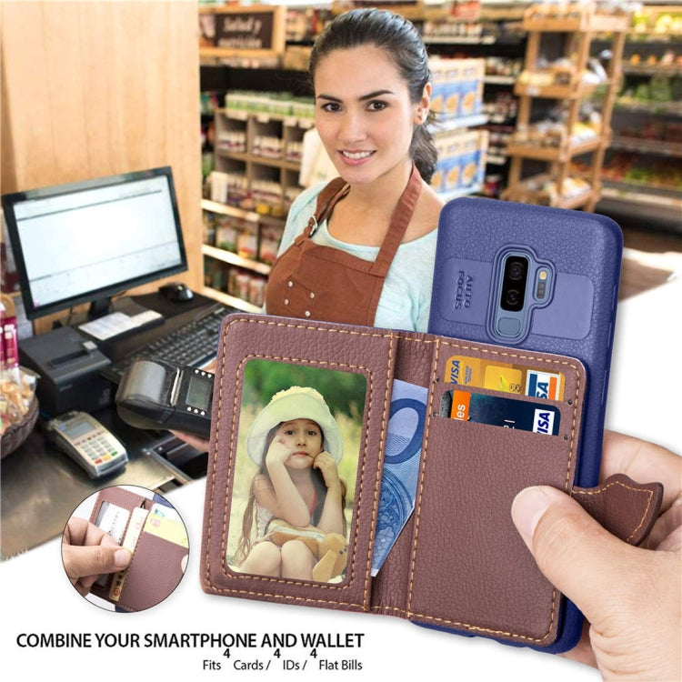 Leaf Style Magnetic Leather Case for Galaxy S9+, with Holder & Card Slots & Wallet & Photo Frame