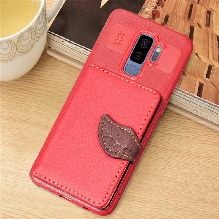 Leaf Style Magnetic Leather Case for Galaxy S9+, with Holder & Card Slots & Wallet & Photo Frame