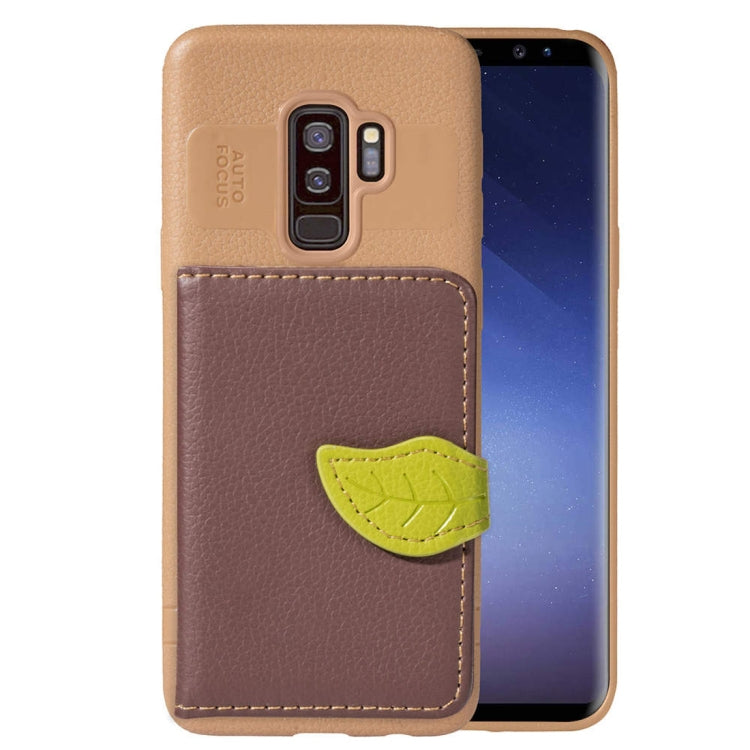 Leaf Style Magnetic Leather Case for Galaxy S9+, with Holder & Card Slots & Wallet & Photo Frame