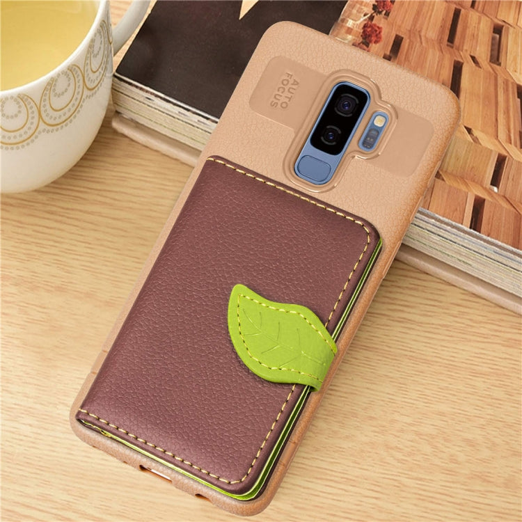 Leaf Style Magnetic Leather Case for Galaxy S9+, with Holder & Card Slots & Wallet & Photo Frame