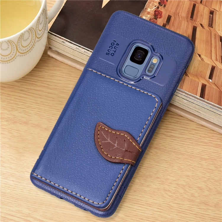 Leaf Style Magnetic Leather Case for Galaxy S9, with Holder & Card Slots & Wallet & Photo Frame