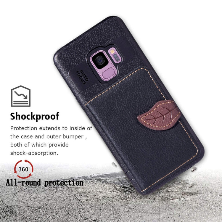Leaf Style Magnetic Leather Case for Galaxy S9, with Holder & Card Slots & Wallet & Photo Frame