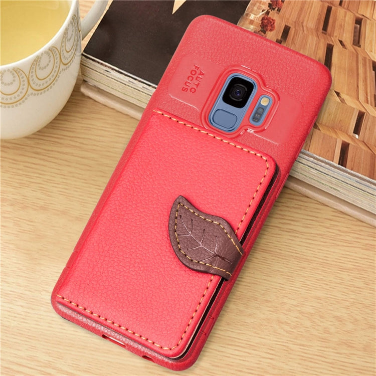 Leaf Style Magnetic Leather Case for Galaxy S9, with Holder & Card Slots & Wallet & Photo Frame