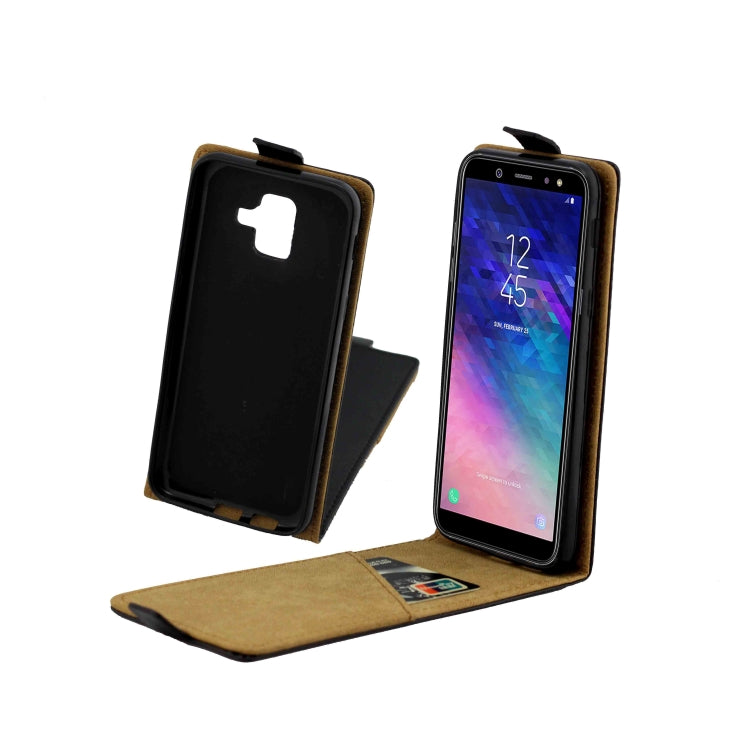 Business Style Vertical Flip TPU Leather Case  for Galaxy A6 (2018)  , with Card Slot (Black)