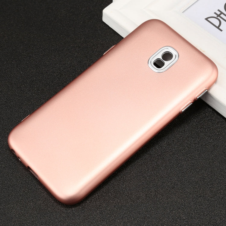 For Galaxy J3 (2017) ( EU Version) TPU Metal Button Protective Back Cover Case