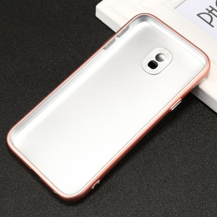 For Galaxy J3 (2017) ( EU Version) TPU Metal Button Protective Back Cover Case