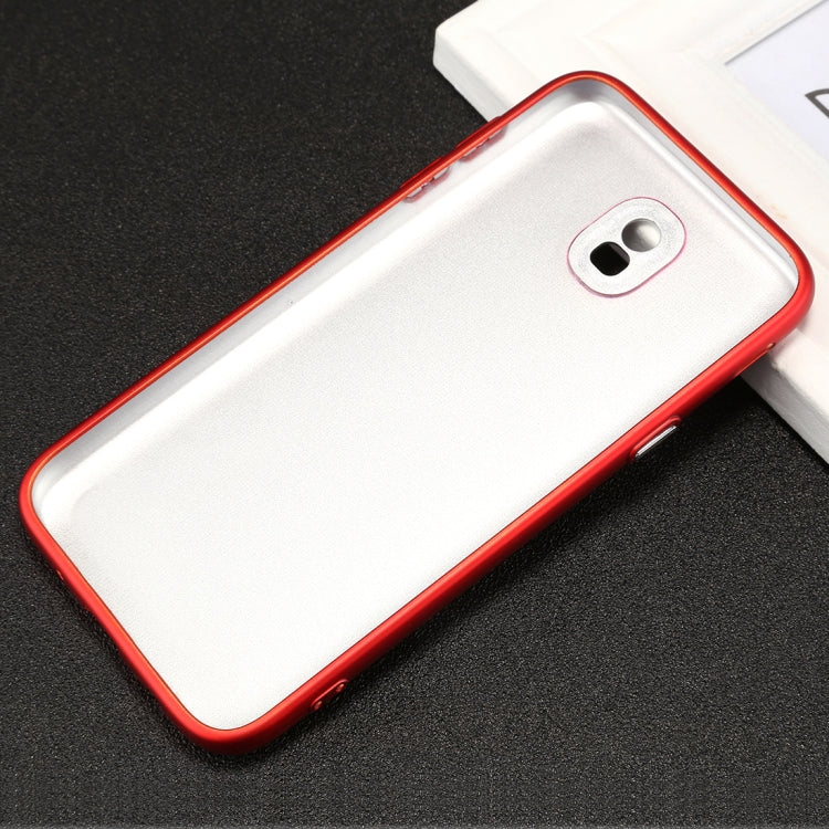 For Galaxy J3 (2017) ( EU Version) TPU Metal Button Protective Back Cover Case