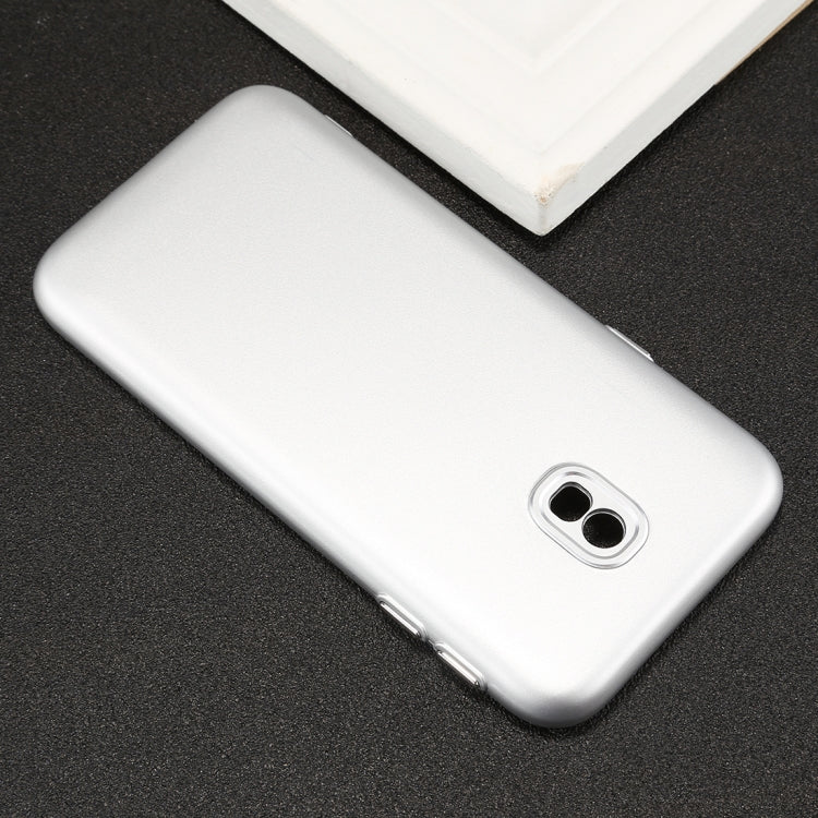 For Galaxy J3 (2017) ( EU Version) TPU Metal Button Protective Back Cover Case