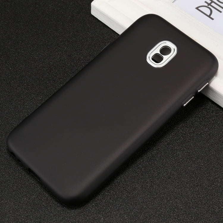 For Galaxy J7 (2017) ( EU Version) TPU Metal Button Protective Back Cover Case