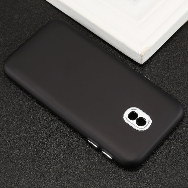 For Galaxy J7 (2017) ( EU Version) TPU Metal Button Protective Back Cover Case