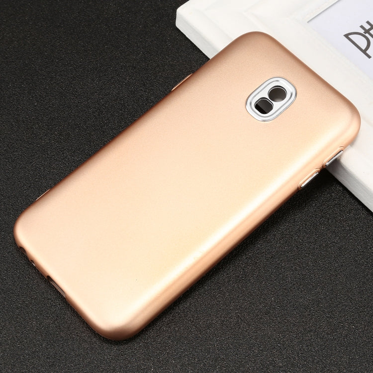 For Galaxy J7 (2017) ( EU Version) TPU Metal Button Protective Back Cover Case