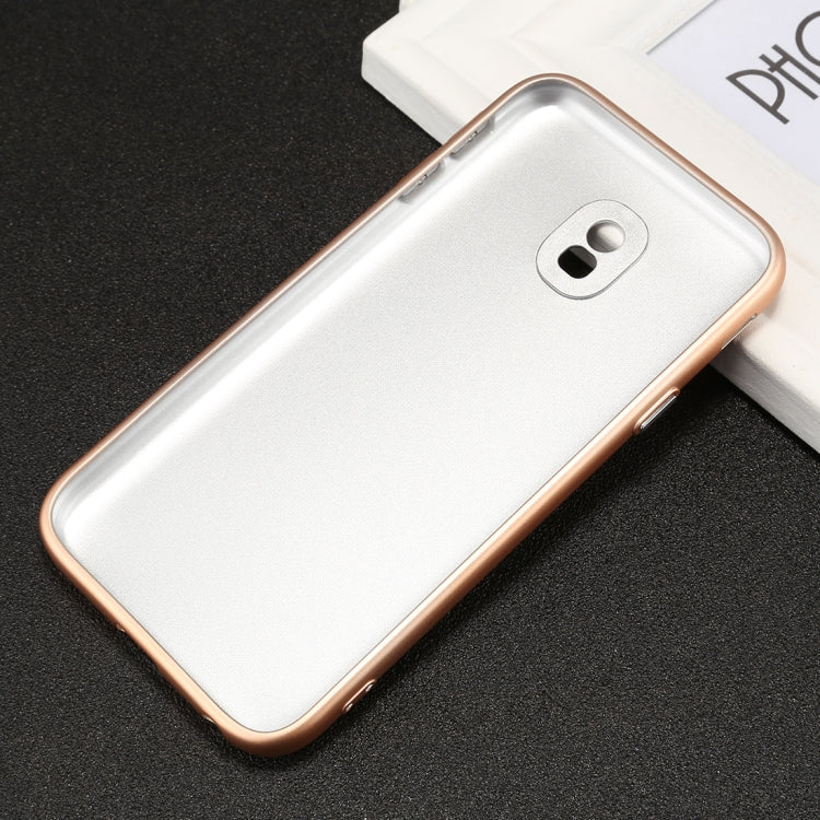 For Galaxy J7 (2017) ( EU Version) TPU Metal Button Protective Back Cover Case