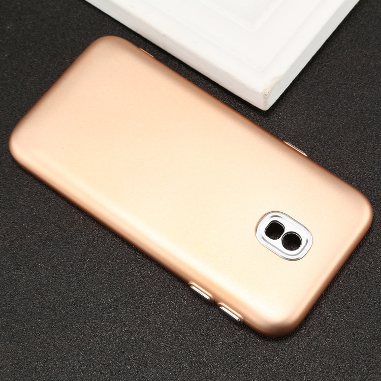 For Galaxy J7 (2017) ( EU Version) TPU Metal Button Protective Back Cover Case