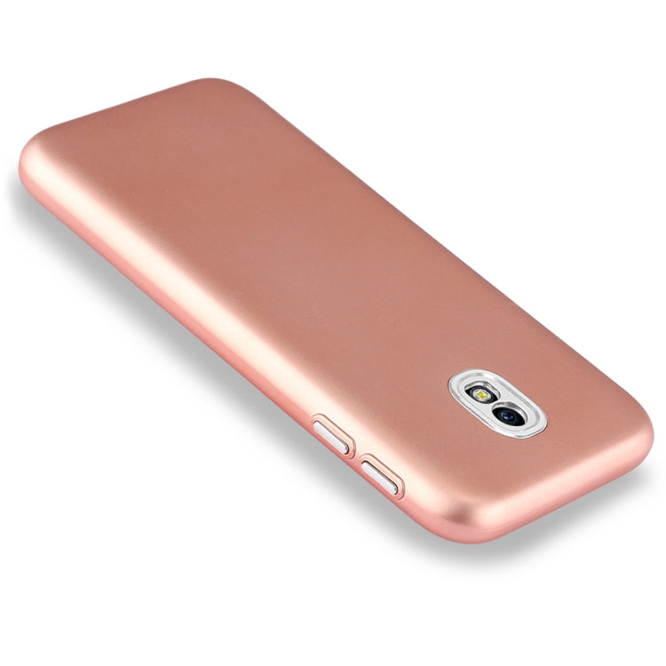 For Galaxy J7 (2017) ( EU Version) TPU Metal Button Protective Back Cover Case