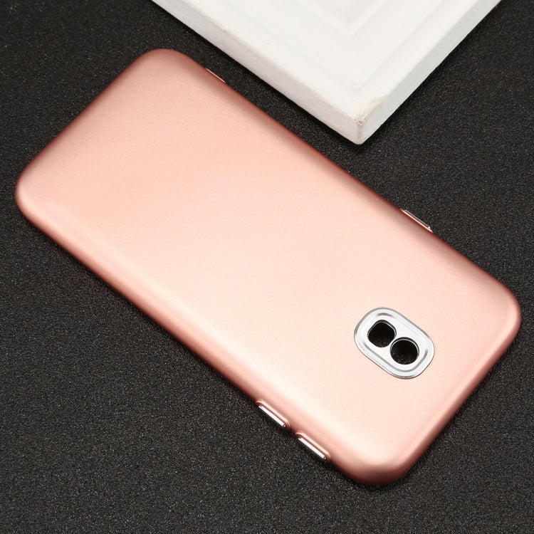 For Galaxy J7 (2017) ( EU Version) TPU Metal Button Protective Back Cover Case