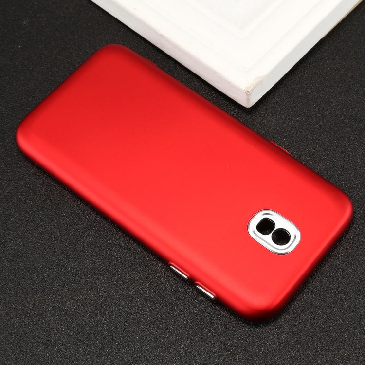 For Galaxy J7 (2017) ( EU Version) TPU Metal Button Protective Back Cover Case