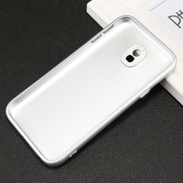 For Galaxy J7 (2017) ( EU Version) TPU Metal Button Protective Back Cover Case
