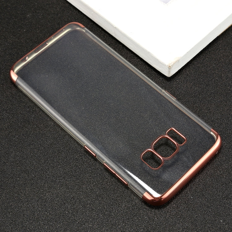 For Galaxy S8+ / G955 Three Sections Electroplating Side TPU Protective Back Cover Case