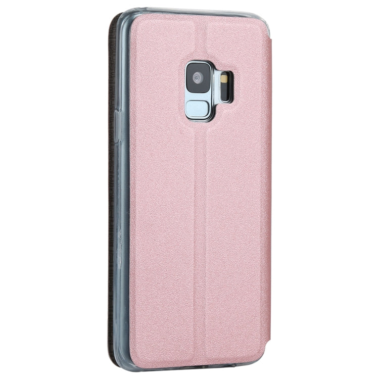 For Galaxy S9 Frosted Texture Horizontal Flip Leather Case with Call Display ID & SlideUnlock Slip & Holder