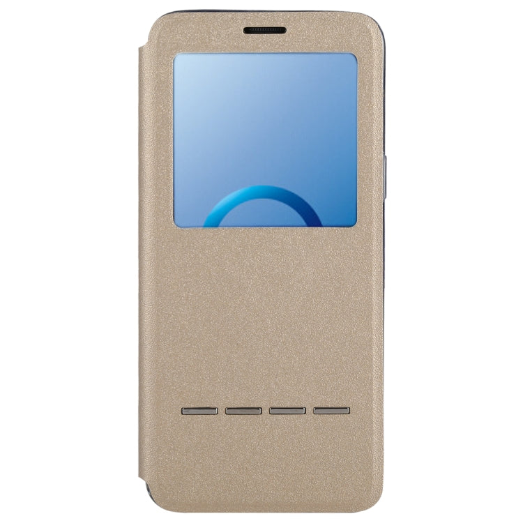 For Galaxy S9 Frosted Texture Horizontal Flip Leather Case with Call Display ID & SlideUnlock Slip & Holder