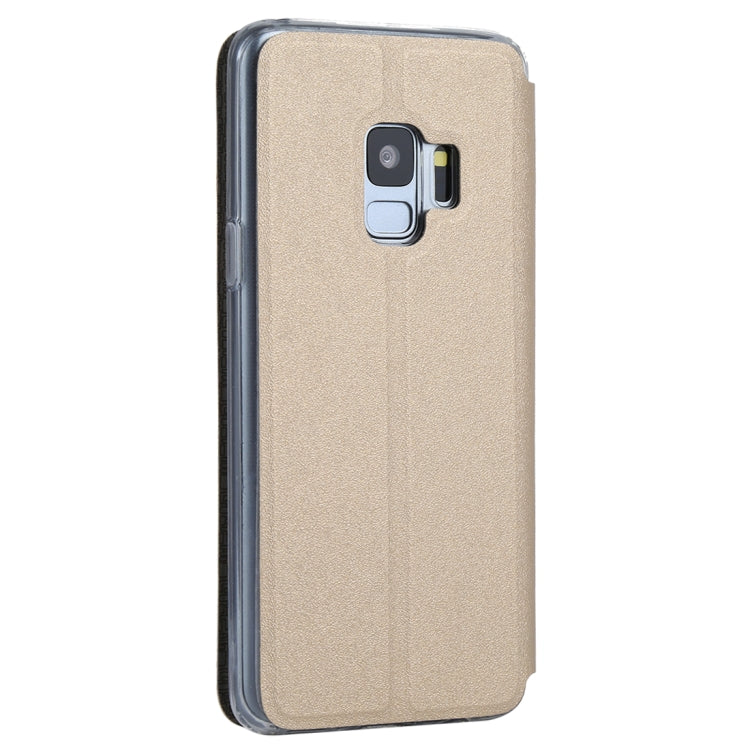 For Galaxy S9 Frosted Texture Horizontal Flip Leather Case with Call Display ID & SlideUnlock Slip & Holder