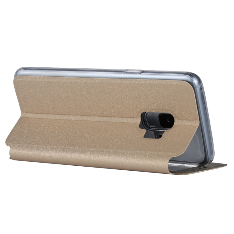 For Galaxy S9 Frosted Texture Horizontal Flip Leather Case with Call Display ID & SlideUnlock Slip & Holder
