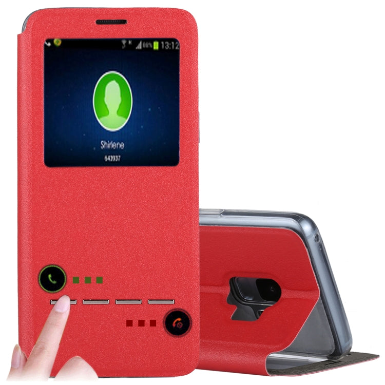 For Galaxy S9 Frosted Texture Horizontal Flip Leather Case with Call Display ID & SlideUnlock Slip & Holder