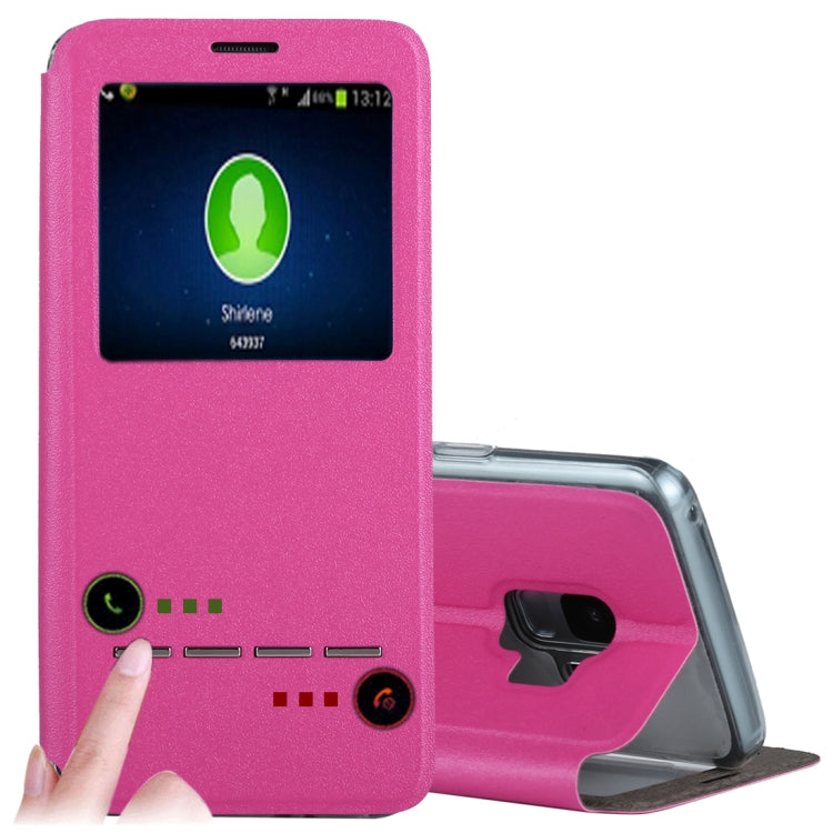 For Galaxy S9 Frosted Texture Horizontal Flip Leather Case with Call Display ID & SlideUnlock Slip & Holder