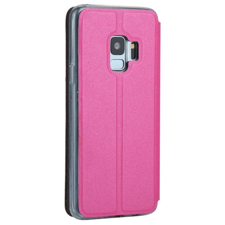 For Galaxy S9 Frosted Texture Horizontal Flip Leather Case with Call Display ID & SlideUnlock Slip & Holder