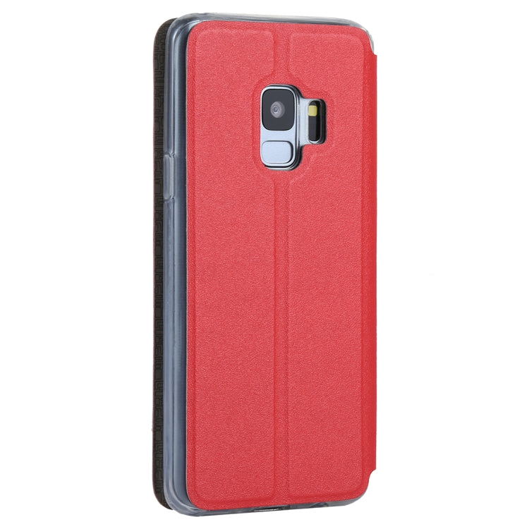 For Galaxy S9 Frosted Texture Horizontal Flip Leather Case with Call Display ID & SlideUnlock Slip & Holder