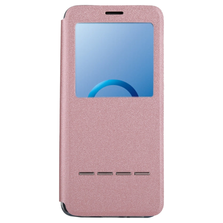 For Galaxy S9+ Frosted Texture Horizontal Flip Leather Case with Call Display ID & SlideUnlock Slip & Holder