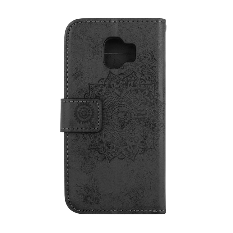 Mandragora Pattern Crystal Encrusted Horizontal Flip Leather Case for Galaxy J4 (2018) (EU Version), with Card Slot & Holder & Wallet & Lanyard