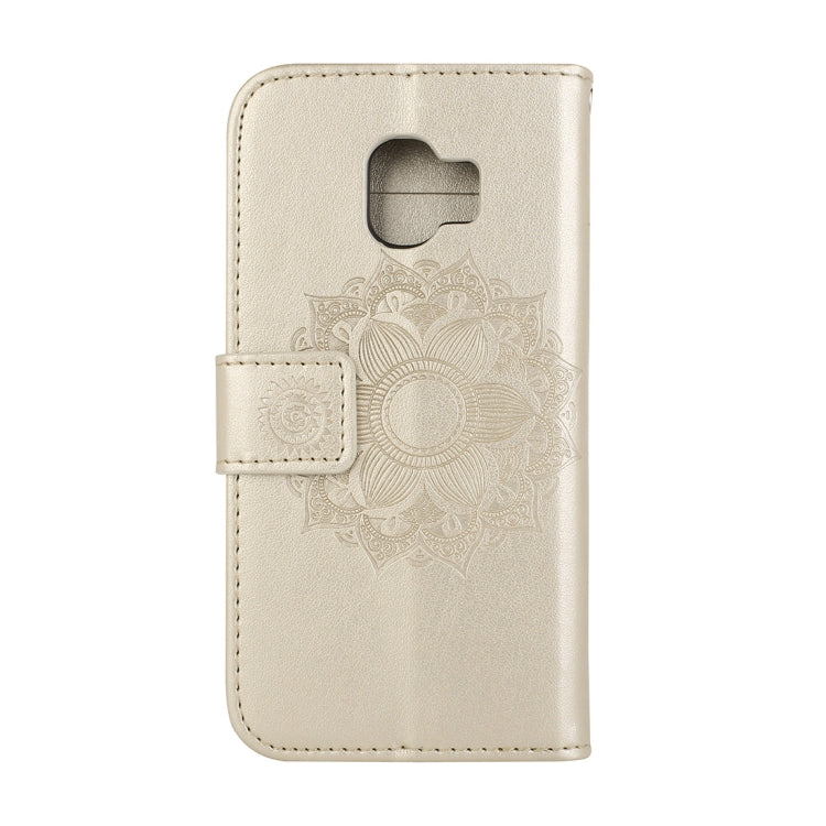 Mandragora Pattern Crystal Encrusted Horizontal Flip Leather Case for Galaxy J4 (2018) (EU Version), with Card Slot & Holder & Wallet & Lanyard