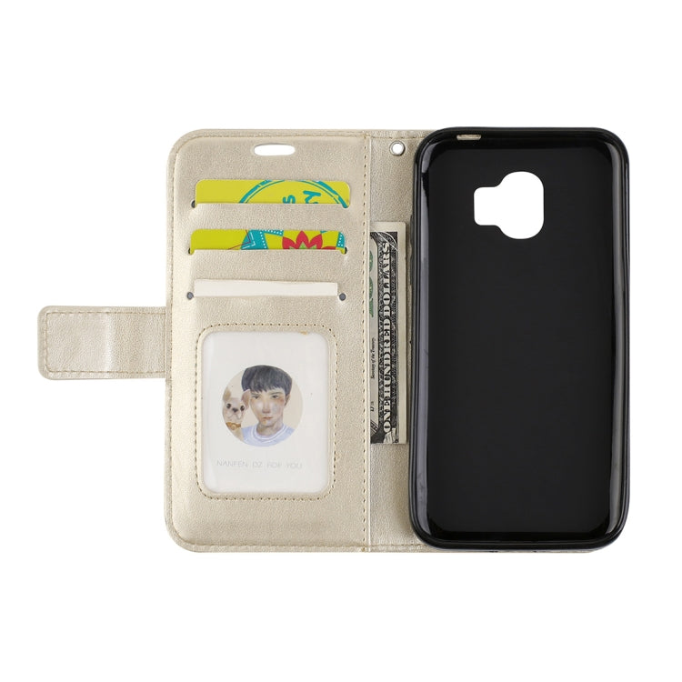 Mandragora Pattern Crystal Encrusted Horizontal Flip Leather Case for Galaxy J4 (2018) (EU Version), with Card Slot & Holder & Wallet & Lanyard
