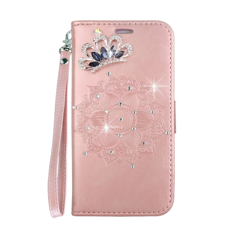 Mandragora Pattern Crystal Encrusted Horizontal Flip Leather Case for Galaxy J4 (2018) (EU Version), with Card Slot & Holder & Wallet & Lanyard