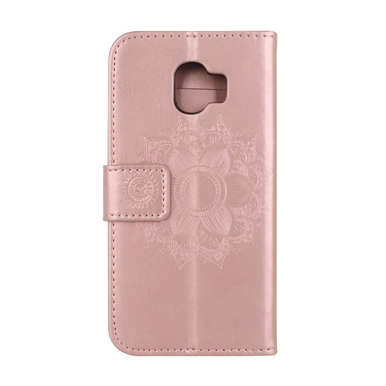Mandragora Pattern Crystal Encrusted Horizontal Flip Leather Case for Galaxy J4 (2018) (EU Version), with Card Slot & Holder & Wallet & Lanyard