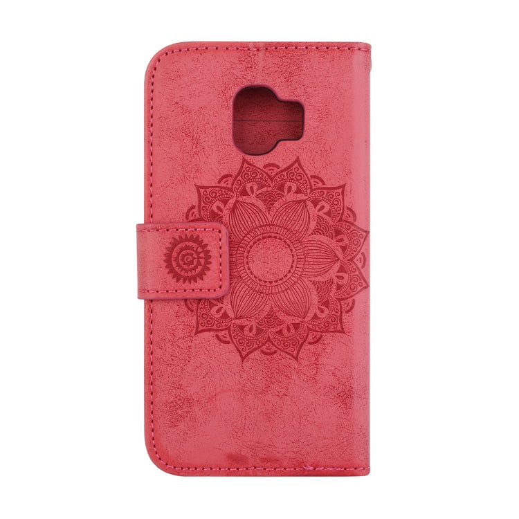 Mandragora Pattern Crystal Encrusted Horizontal Flip Leather Case for Galaxy J4 (2018) (EU Version), with Card Slot & Holder & Wallet & Lanyard