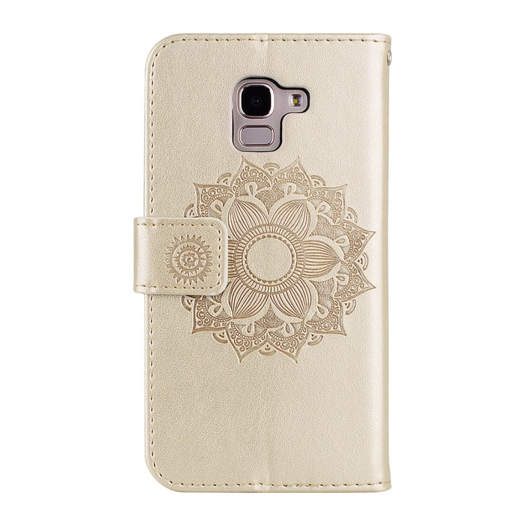 Mandragora Pattern Crystal Encrusted Horizontal Flip Leather Case for Galaxy J6 (2018) (EU Version), with Card Slot & Holder & Wallet & Lanyard