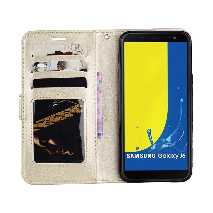 Mandragora Pattern Crystal Encrusted Horizontal Flip Leather Case for Galaxy J6 (2018) (EU Version), with Card Slot & Holder & Wallet & Lanyard