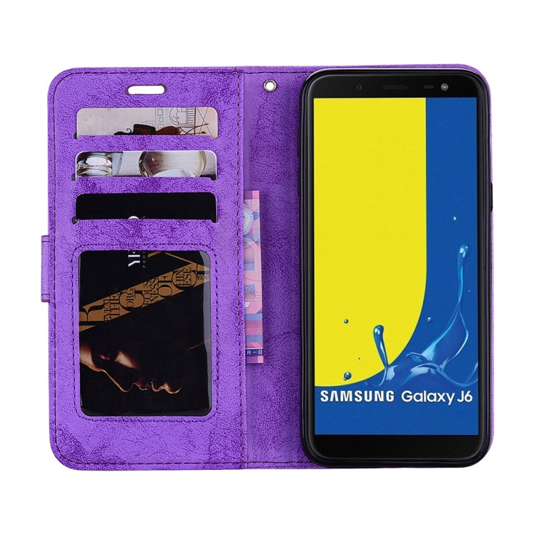 Mandragora Pattern Crystal Encrusted Horizontal Flip Leather Case for Galaxy J6 (2018) (EU Version), with Card Slot & Holder & Wallet & Lanyard
