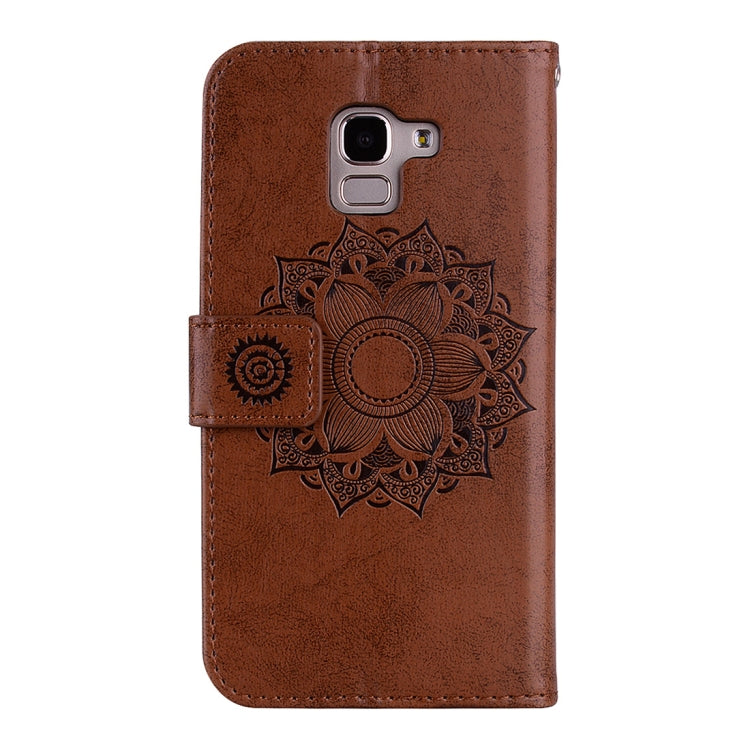 Mandragora Pattern Crystal Encrusted Horizontal Flip Leather Case for Galaxy J6 (2018) (EU Version), with Card Slot & Holder & Wallet & Lanyard