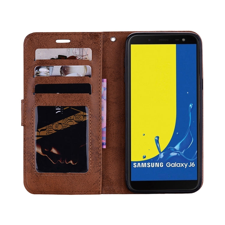 Mandragora Pattern Crystal Encrusted Horizontal Flip Leather Case for Galaxy J6 (2018) (EU Version), with Card Slot & Holder & Wallet & Lanyard